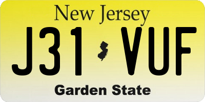 NJ license plate J31VUF