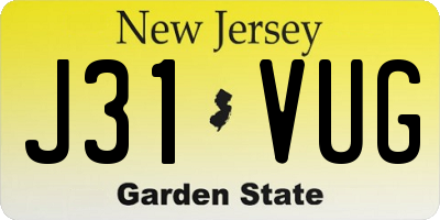NJ license plate J31VUG
