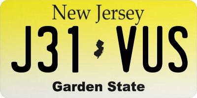NJ license plate J31VUS