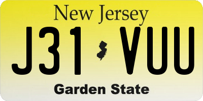 NJ license plate J31VUU