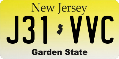NJ license plate J31VVC