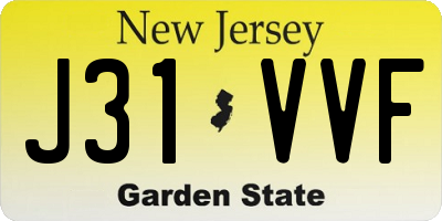 NJ license plate J31VVF