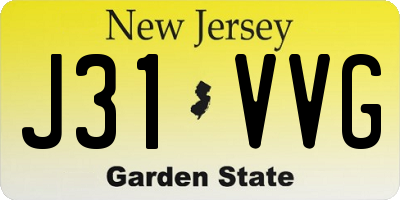 NJ license plate J31VVG