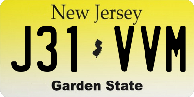 NJ license plate J31VVM