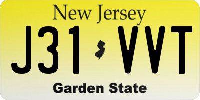 NJ license plate J31VVT