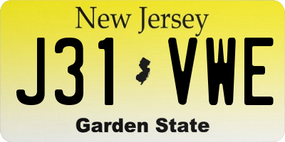 NJ license plate J31VWE