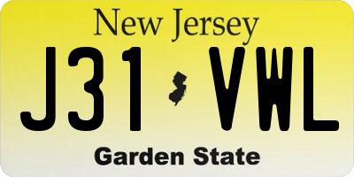 NJ license plate J31VWL