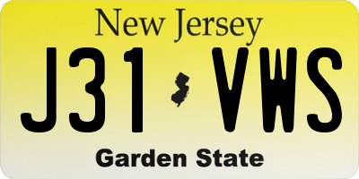 NJ license plate J31VWS