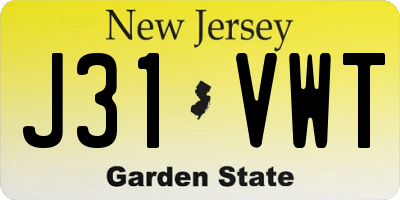 NJ license plate J31VWT