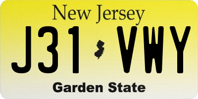 NJ license plate J31VWY