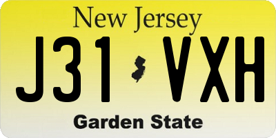 NJ license plate J31VXH