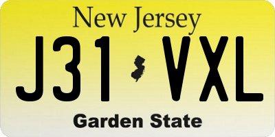 NJ license plate J31VXL