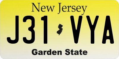 NJ license plate J31VYA
