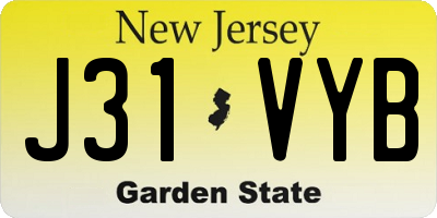 NJ license plate J31VYB