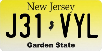 NJ license plate J31VYL
