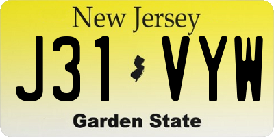 NJ license plate J31VYW