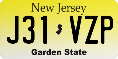 NJ license plate J31VZP