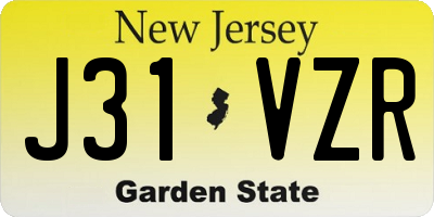 NJ license plate J31VZR