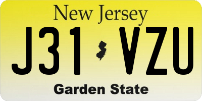 NJ license plate J31VZU
