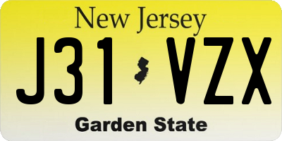 NJ license plate J31VZX