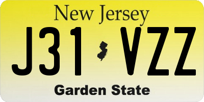 NJ license plate J31VZZ