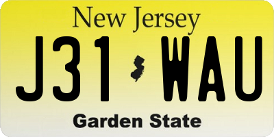 NJ license plate J31WAU