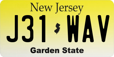 NJ license plate J31WAV