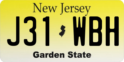 NJ license plate J31WBH