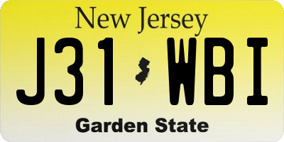 NJ license plate J31WBI