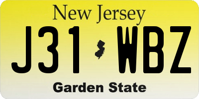 NJ license plate J31WBZ