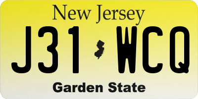 NJ license plate J31WCQ