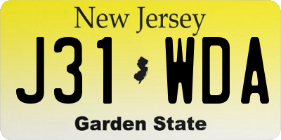 NJ license plate J31WDA