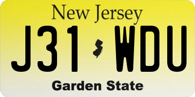 NJ license plate J31WDU