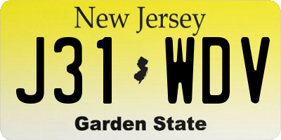 NJ license plate J31WDV