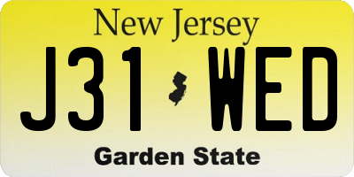 NJ license plate J31WED
