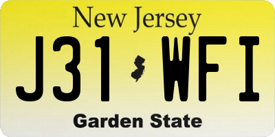 NJ license plate J31WFI