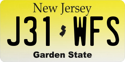 NJ license plate J31WFS