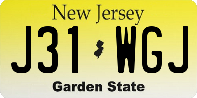 NJ license plate J31WGJ