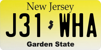NJ license plate J31WHA