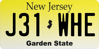 NJ license plate J31WHE