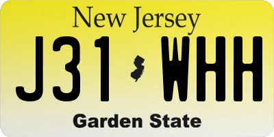 NJ license plate J31WHH