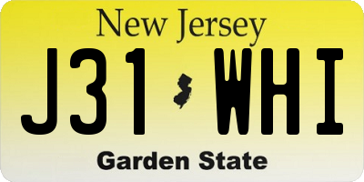 NJ license plate J31WHI