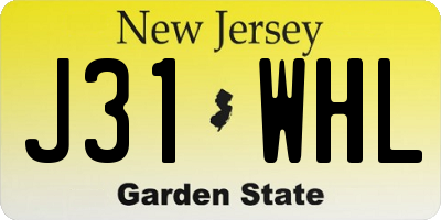 NJ license plate J31WHL