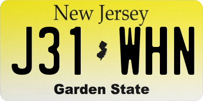 NJ license plate J31WHN
