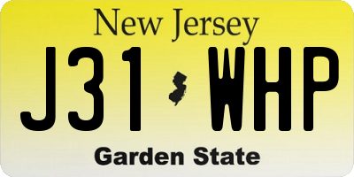 NJ license plate J31WHP