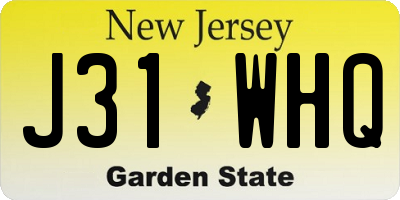 NJ license plate J31WHQ