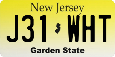 NJ license plate J31WHT