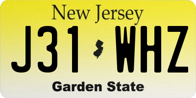 NJ license plate J31WHZ