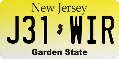 NJ license plate J31WIR