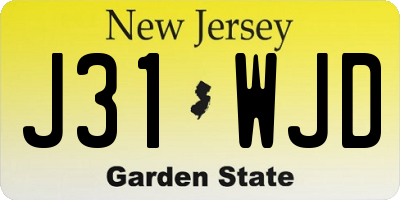 NJ license plate J31WJD